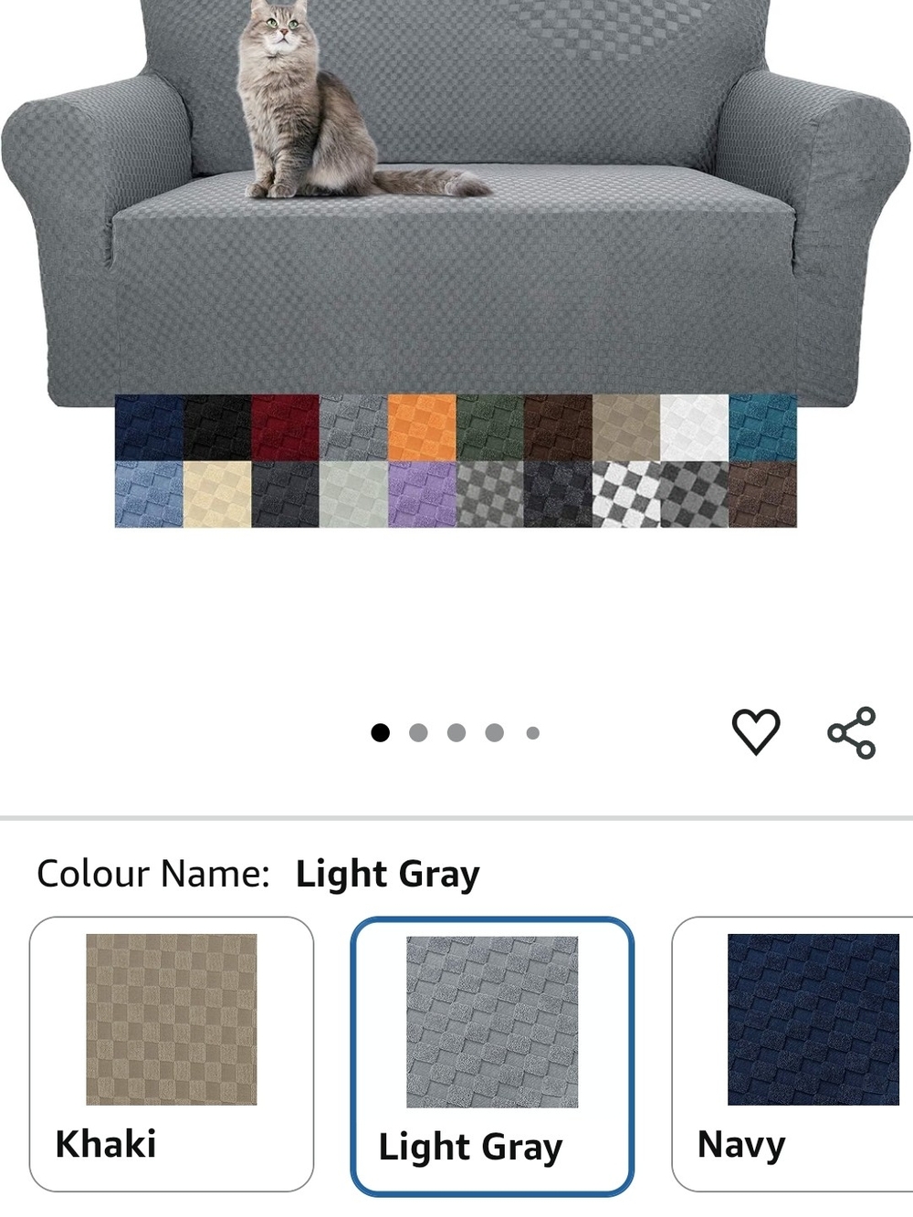 Light Gray Stretch Sofa Cover - Home Accents
